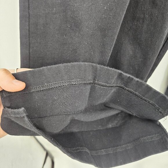 Habitat Deep Hem Flood Pants Black Women’s Size M Wide Leg Crop Minimalist - Picture 4 of 11